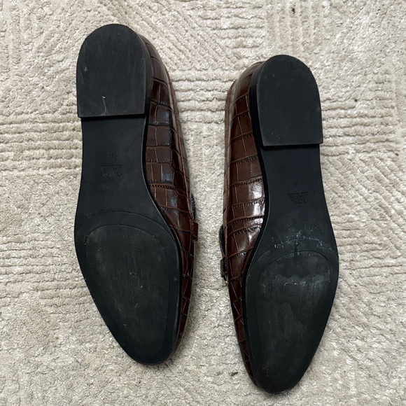 Zara Dark Brown Embossed Loafers - Picture 4 of 4